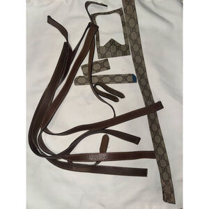 Women's Gucci Brown Beige Monogram Bag Scraps & Leather Straps SKU-769​